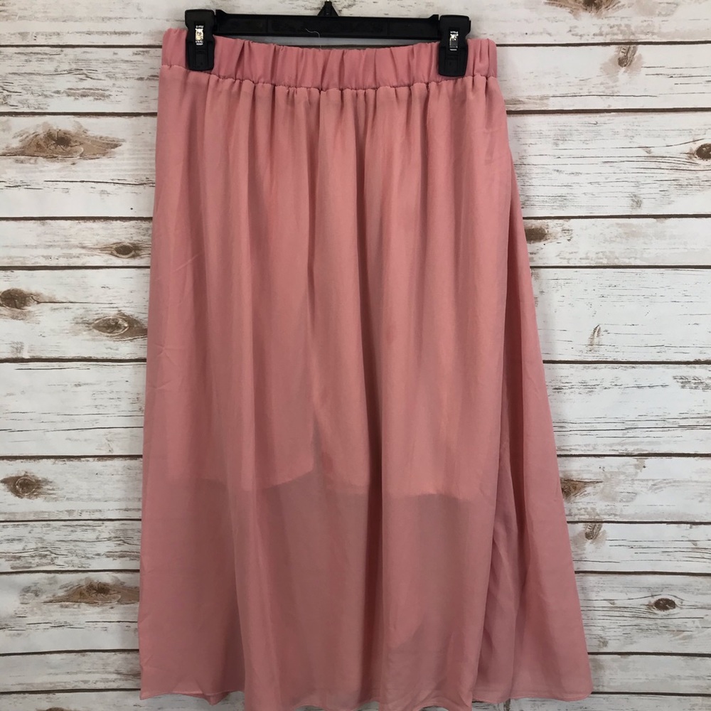 Pink Skirt Midi Flowy - Picture 2 of 2
